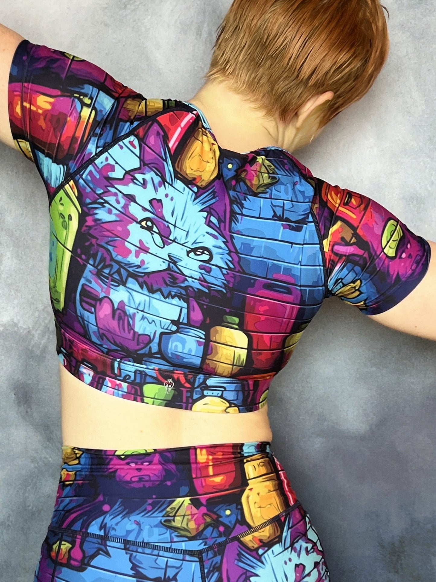 Grumpy Painter Cropped Peek-A-Boo T-Top