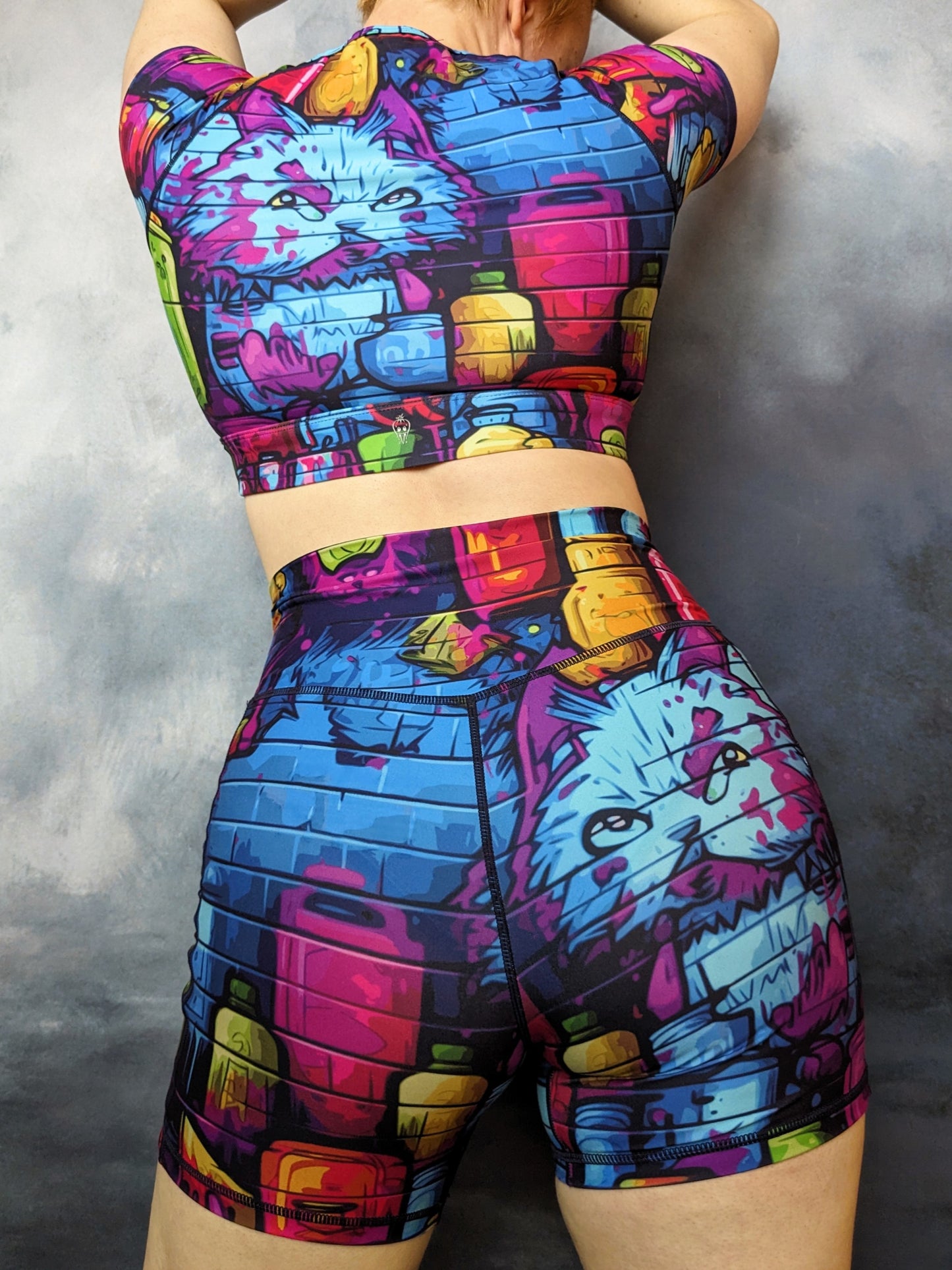 Grumpy Painter Cropped Peek-A-Boo T-Top