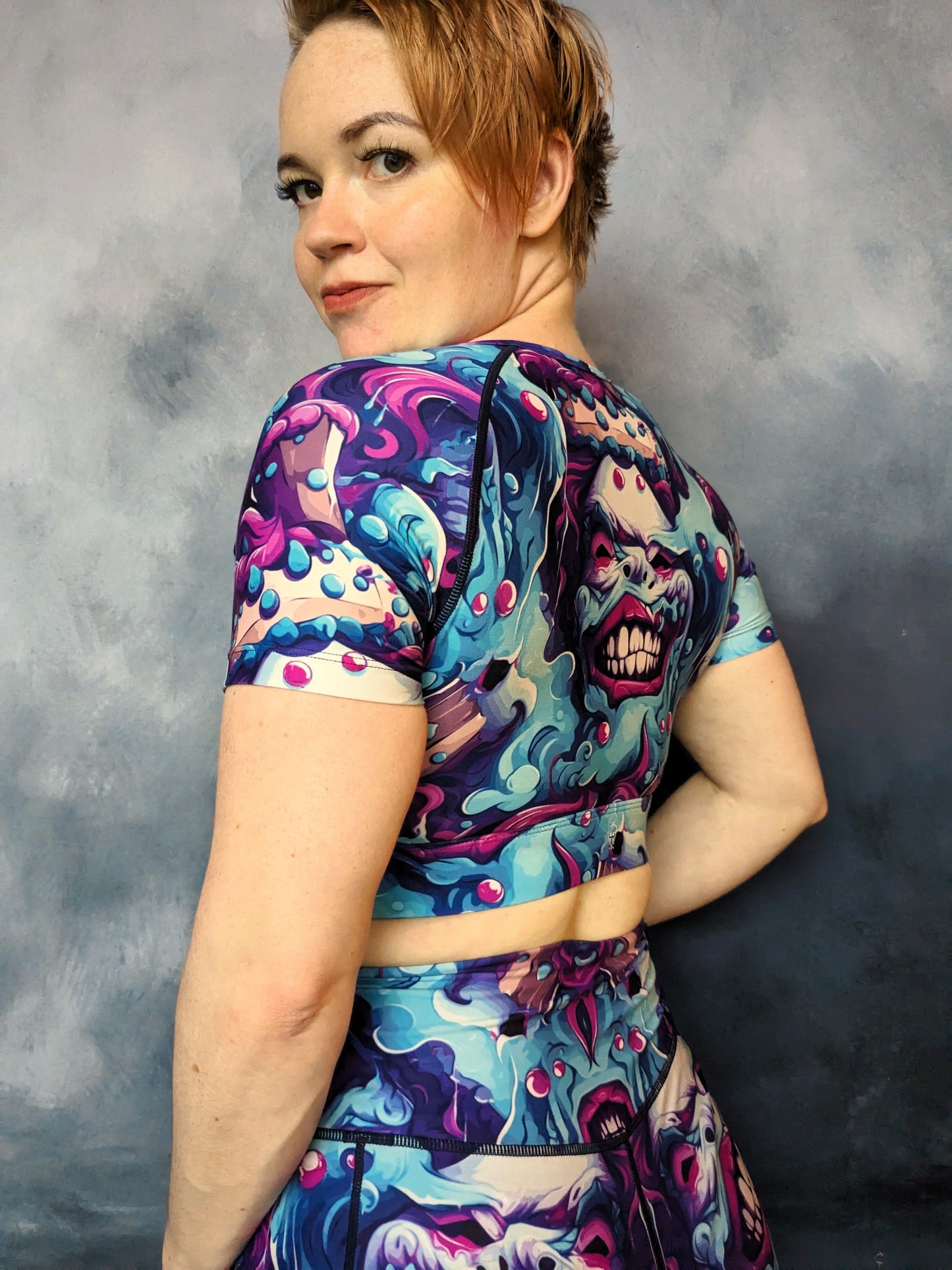 Evil Grin Cropped Peek-A-Boo T-Top