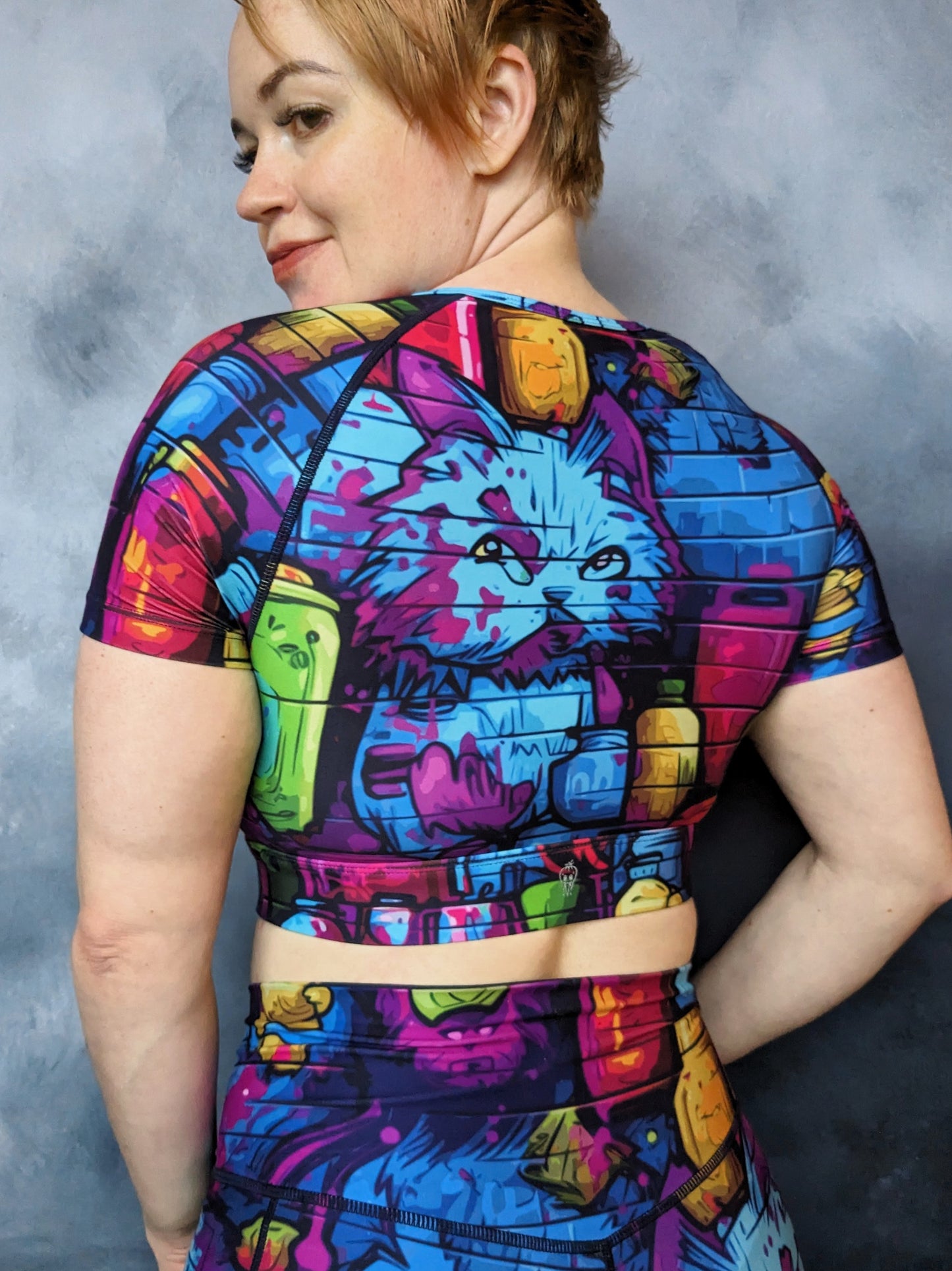 Grumpy Painter Cropped Peek-A-Boo T-Top