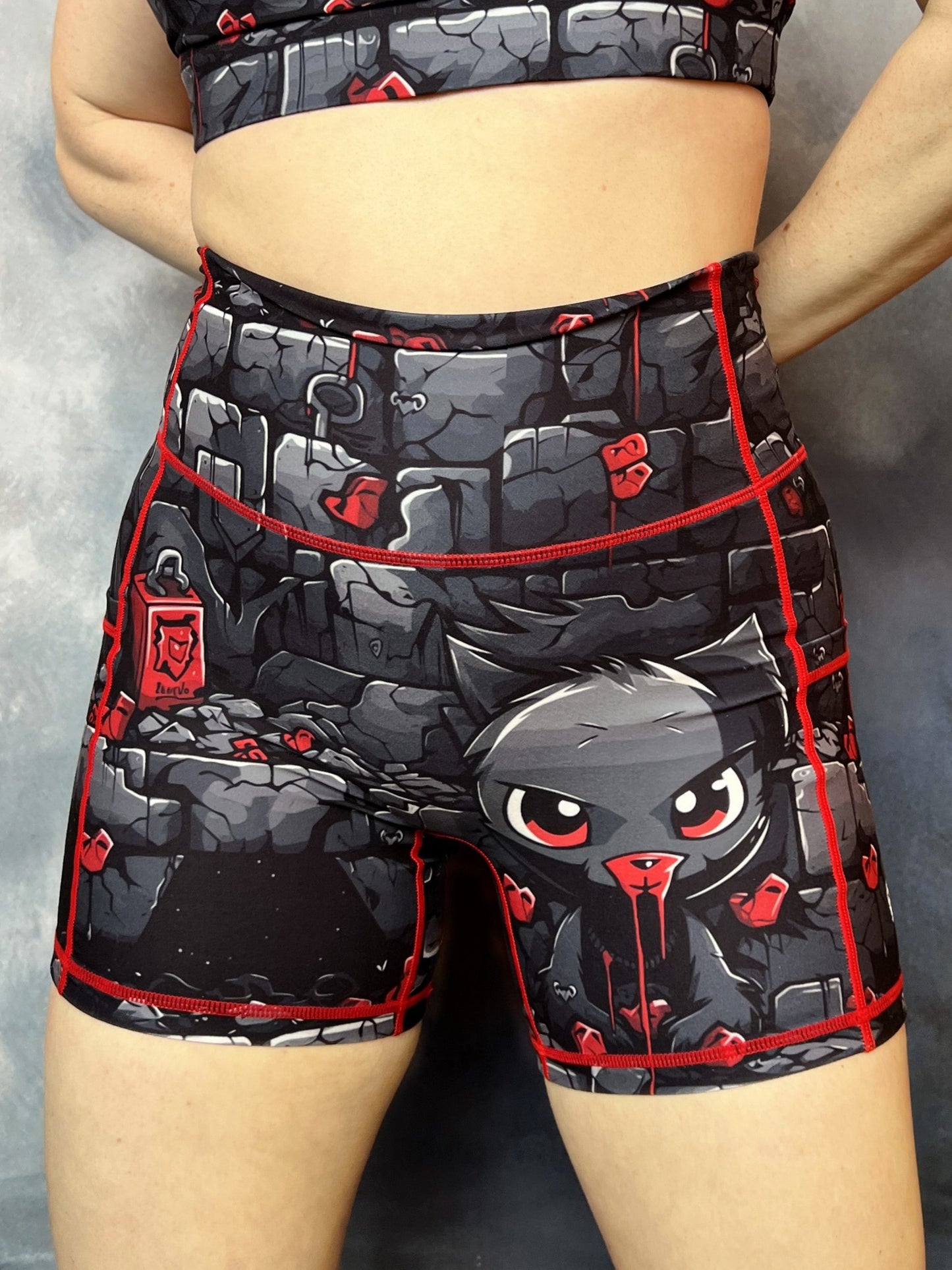 Cat Dracula Biker Shorts