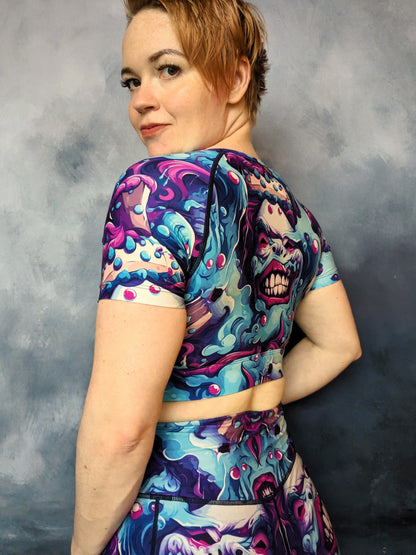 Evil Grin Cropped Peek-A-Boo T-Top